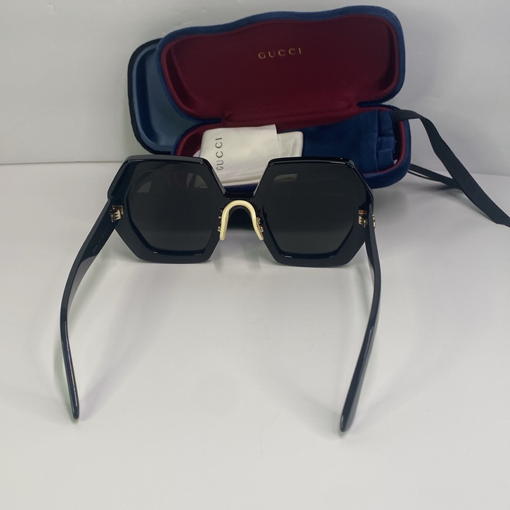 New Authentic Gucci Grey Geometric Ladies Sunglasses GG0772S 004 55. - Picture 5 of 11